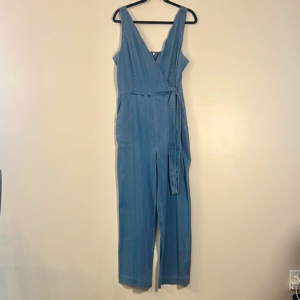 INC International Concepts Denim Jumpsuit, Blue, Size 10
